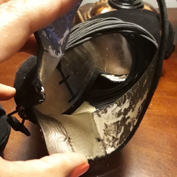 Sexy Black Suede Heel Heidi Klum 35.5 1/2 leather - Picture 4 of 6